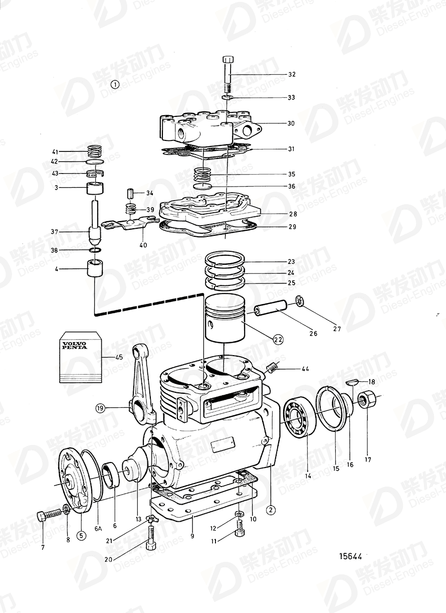 VOLVO Piston ring kit 270614 Drawing